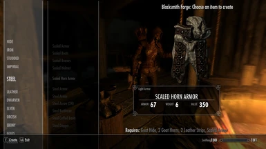 Scaled Horn Armor - requires scaled armor - Hearthfires edition