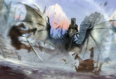Skyrim Elder Scrolls Concept Art Dragon
