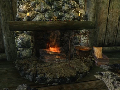 Fireplace with cooking pot and baking storage -Credits to Nihsome
