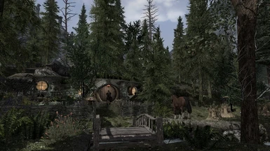 Cabin with Dark Forests of Skyrim