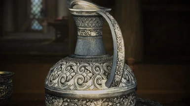 Silver jug detail