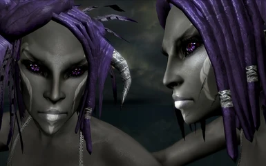 purple headdress detail