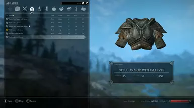 Steel Armor with Sleeves Inventory