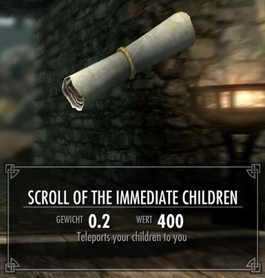 A magic scroll where you can summon all of your children
