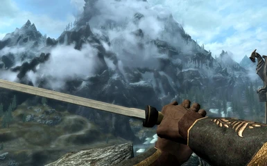 First person view of the sword and bracers