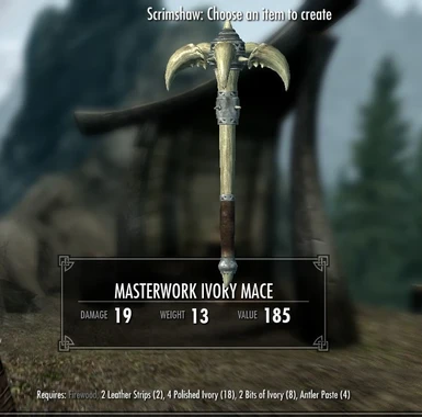 Masterwork Ivory Mace - normal and crude versions 