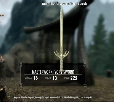 Masterwork Ivory Sword - normal and crude versions available
