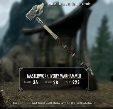 Masterwork Ivory Warhammer - normal and crude versions available