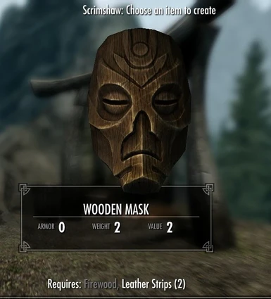 Not THE wooden mask but a normal one that you can enchant