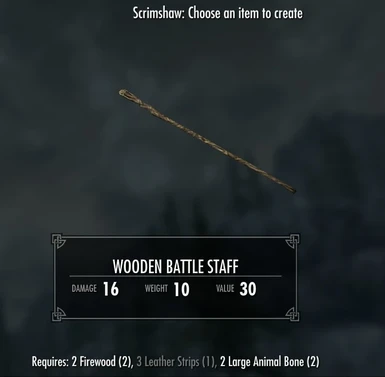 Wooden Battle Staff - requires Immersive Weapons and Immersive Weapons Patch