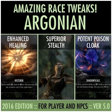 Amazing Race Tweaks Argonian - 2016 Edition