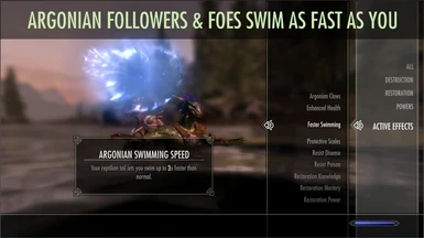  Argonian followers swim as fast as you