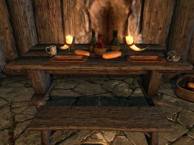 Rustic table and clutter