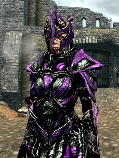 Black armor with purple