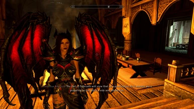 Meggan the Nord Vampire Animated Wings Equipable Horns