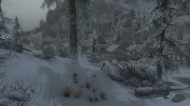 BEFORE Dawnstar Secret Entrance Door is inside the rocks closest to the camera  not visible until relevant mission 