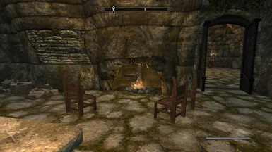 Chairs by the fireplace