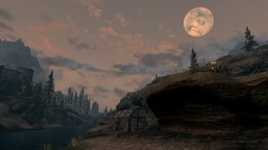 Skyrim Dog Moon Over Abandoned Shack