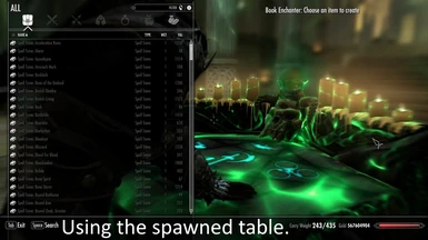 Using the spawned Table