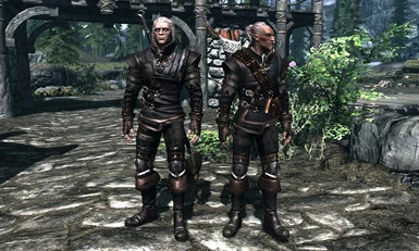 The Witcher 2 - Geralt Light Armor and Witcher Swords 