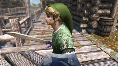 Side view of Tunic and Blonde Redux hair