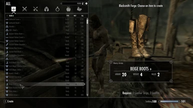 Hunk Smiths Beige Boots into Heavy Armor with Daedric Smithing perk gone wild