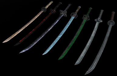 All katana types with bare blades