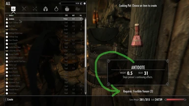 Antidote is a craftable cure poison potion