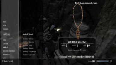 Amulet of Akatosh Crafting