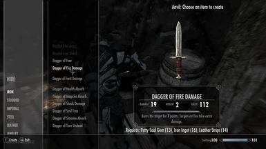 Enchanted Dagger of Fire Crafting
