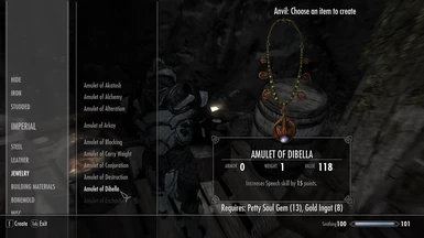 Amulet of Dibella Crafting