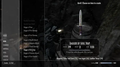 Enchanted Dagger of Soul Trap Crafting