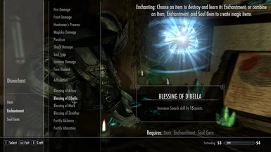 Enchanting Amulet of Dibella effect on armor