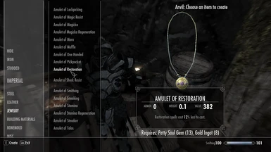 Amulet of Restoration Crafting