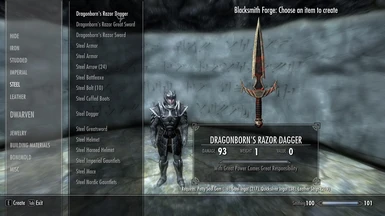 Crafting Dragonborn s Razor Dagger
