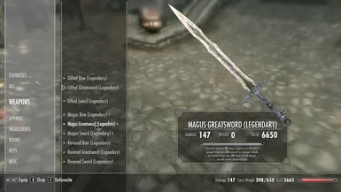 skyrim legendary weapons mod