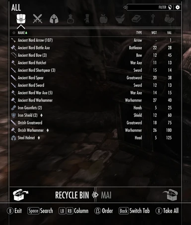 Revised Recycle Bins of Skyrim