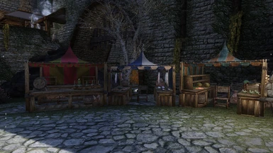 Medieval market stalls