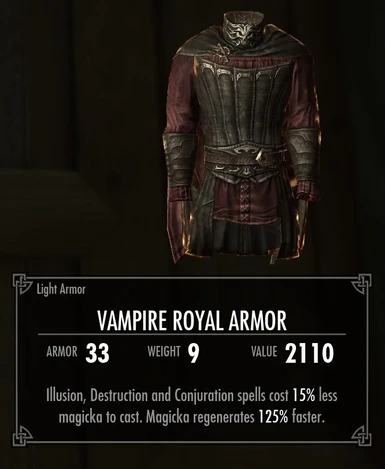 skyrim vampire royal armor mod