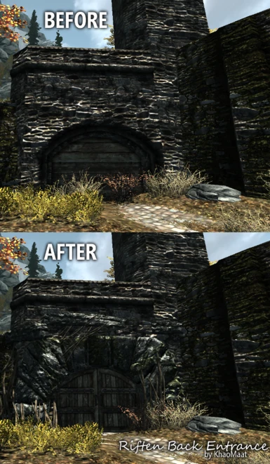 Riften Back Entrance - Before and after 2