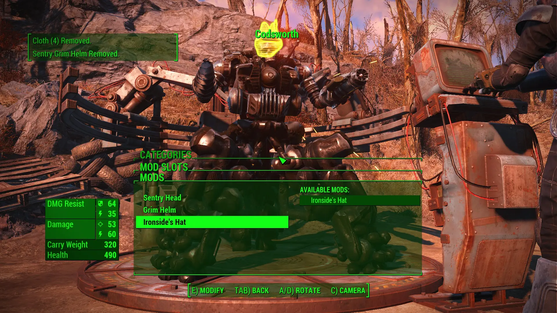 Craftable Ironside's Hat (Automatron) at Fallout 4 Nexus - Mods and ...