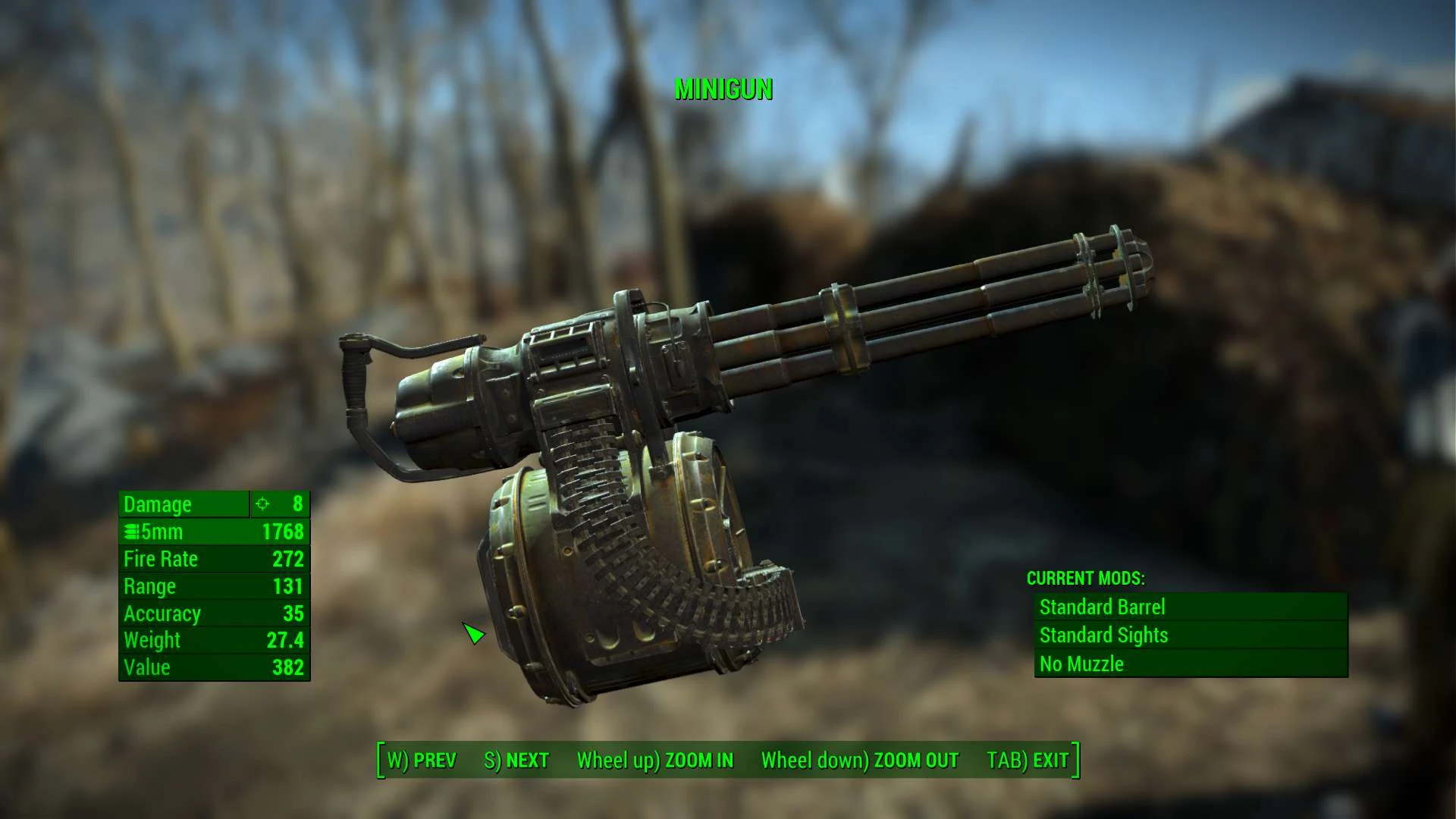 Rusty minigun  at Fallout  4  Nexus Mods and community