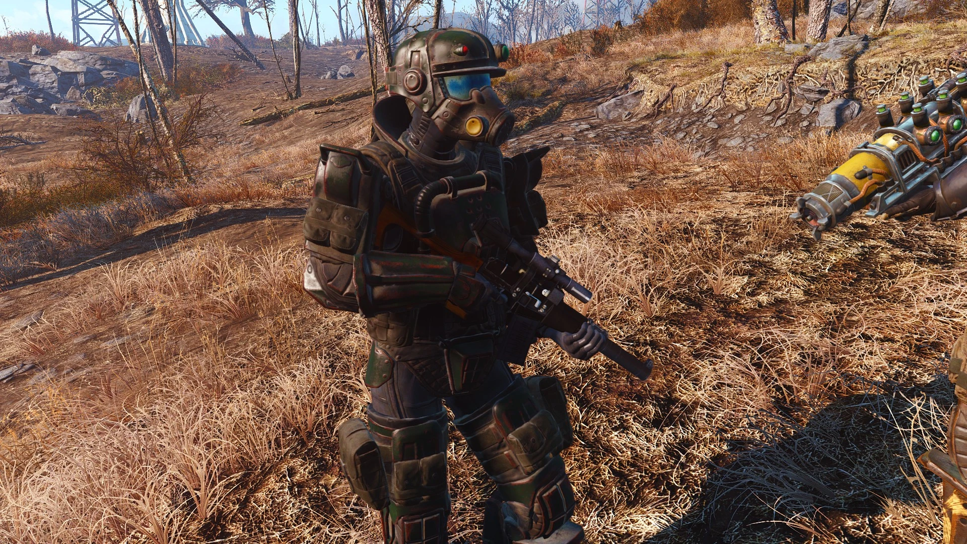 Мод новая жизнь. Fallout 4 Marine Armor. Fallout 4 Marine Armor Mod. Fallout 4 Assault Armor. Fallout 4 броня тигана.