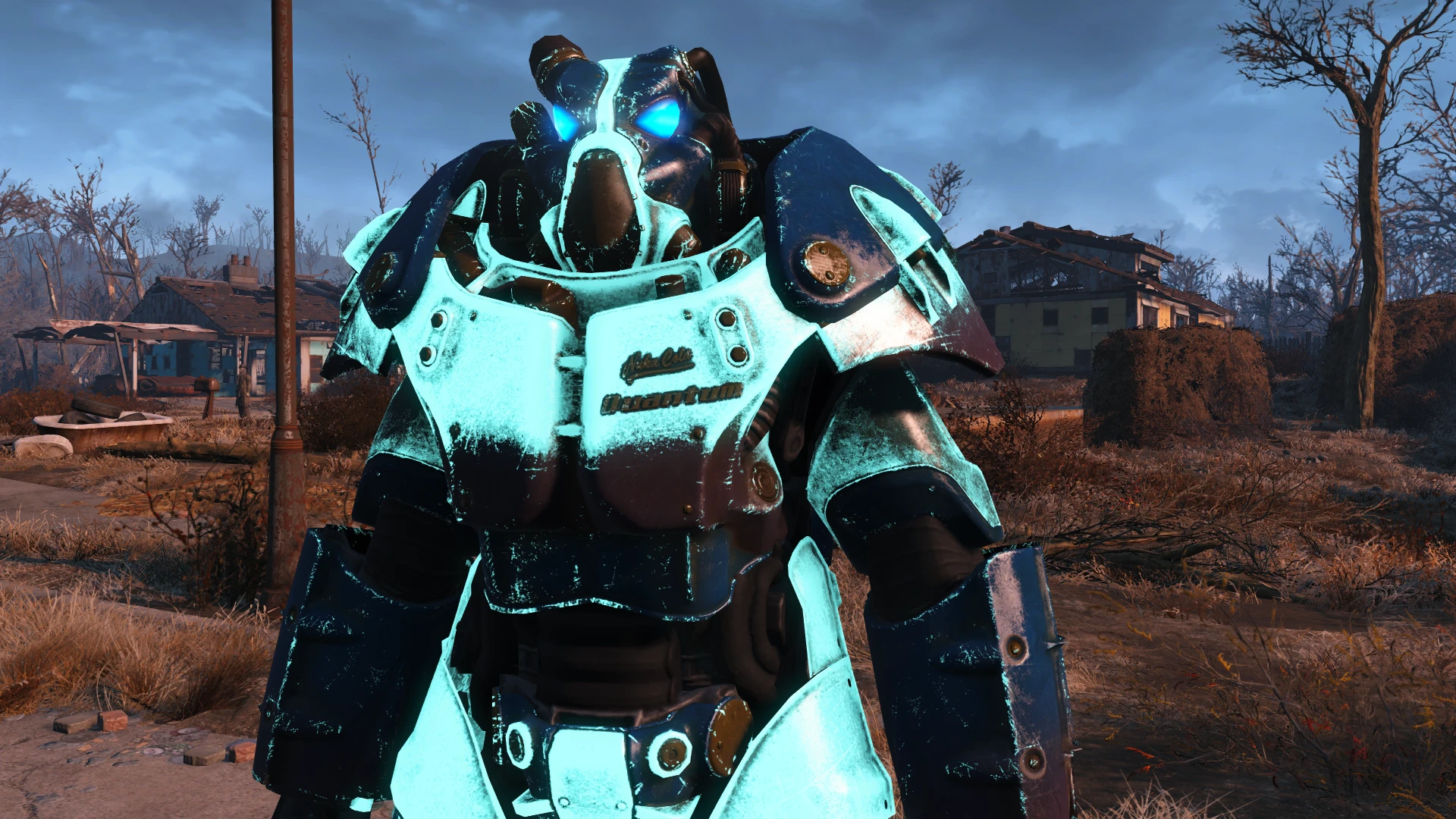 Glowing Nuka Cola Quantum X01 Power Armor at Fallout 4 