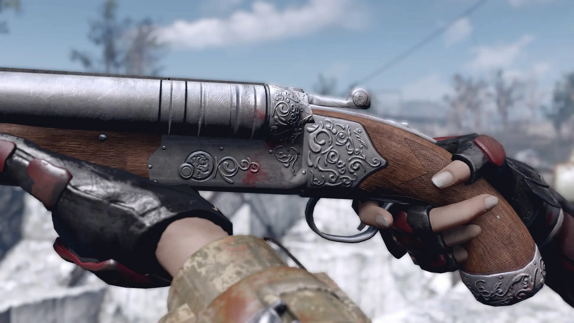 Double Barrel Shotgun Antique Retexture At Fallout 4 Nexus Mods And