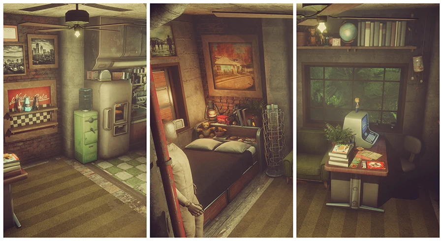 Nexus Mods - Pineneedle Rest - Player Home A small cabin that has its own  underground bunker situated on the edge of a tranquil, yet eerie pineforest  in #Fallout4