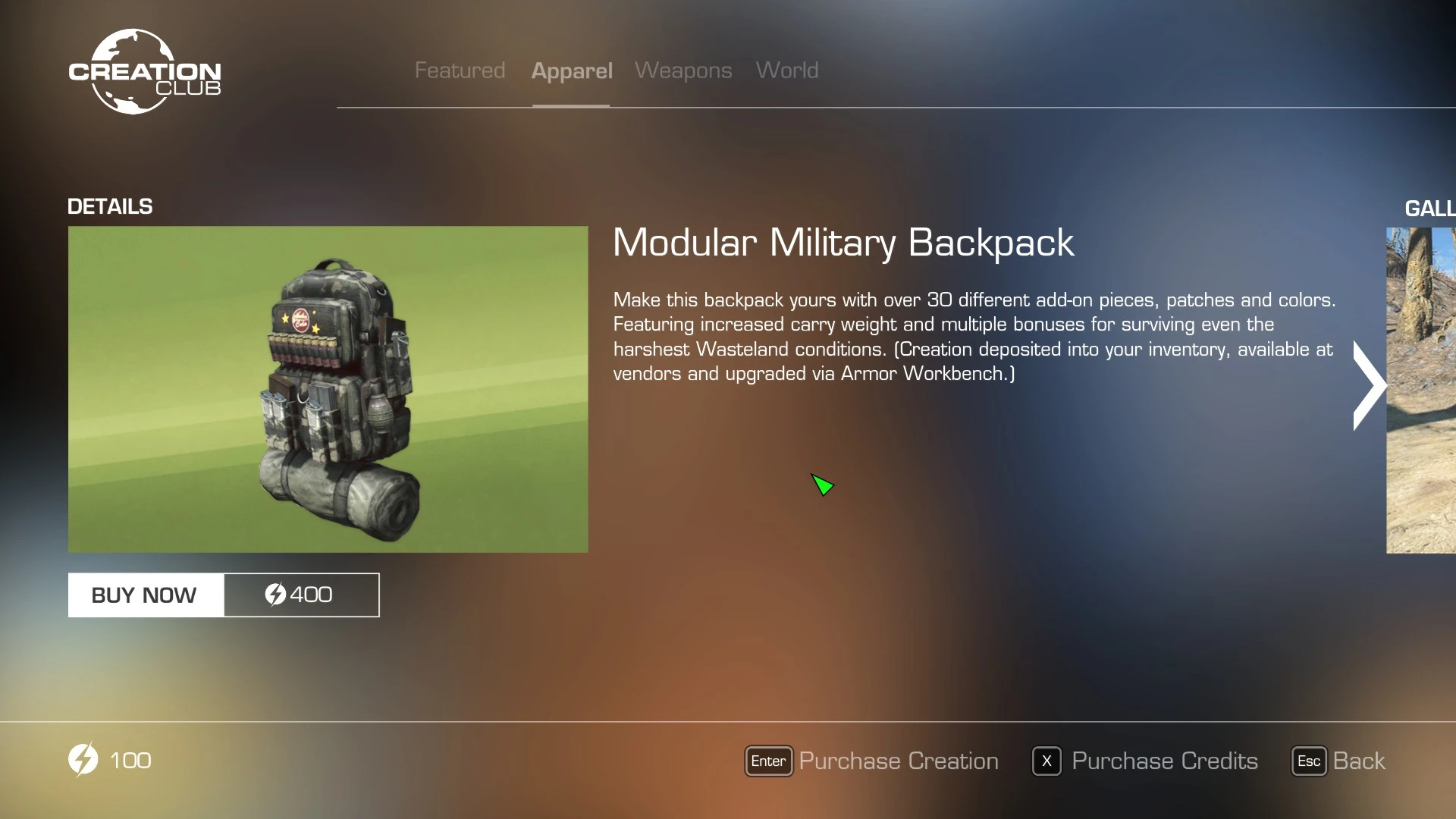 4 create. Армейский модульный рюкзак Fallout 4. Creation Club - Modular Military Backpack. Fallout 4 Modular Military Backpack. Fallout 4 Creation Club валюта.