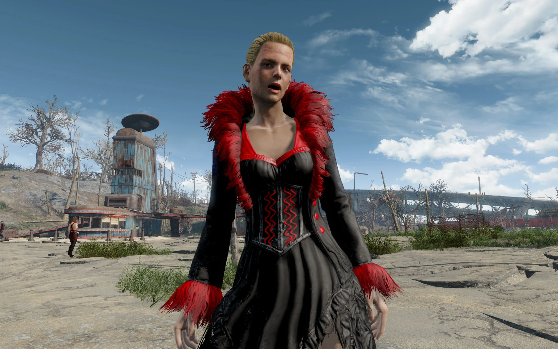 Black Sexy Feathered Dress at Fallout 4 Nexus - Mods and. 
