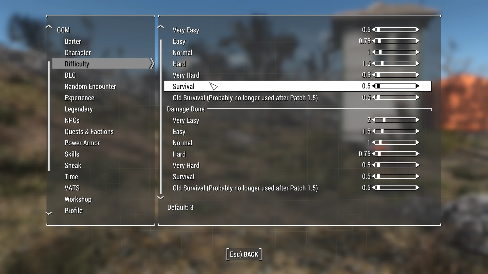 fallout 4 missing display menu in build mode