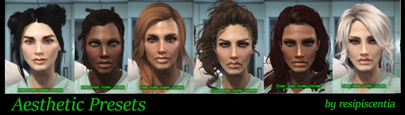 Aesthetic Presets For Player Looksmenu At Fallout 4 Nexus Mods And